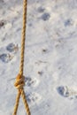 Bow knot made of linen rope string isolated over the white background Royalty Free Stock Photo