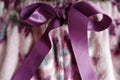 Bow knot on pink napped fabric Royalty Free Stock Photo