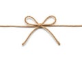 Bow knot on twine string for decoration or gift wrapping present tying Royalty Free Stock Photo