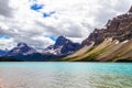 Bow Lake With Crowfoot Glacier and Crowfoot Mountain Royalty Free Stock Photo