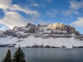 Bow Lake and Crowfoot Mountain Royalty Free Stock Photo