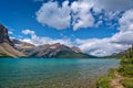 Bow lake on Icefields Parkway in Banff National Park, Alberta, Rocky Mountains Canada Royalty Free Stock Photo