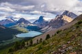 Bow Lake and Medicine Mountain from Bow Pass in Banff National Park Royalty Free Stock Photo