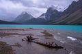 Bow lake, moody skies Royalty Free Stock Photo