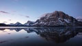 Bow Lake Reflection before Sunrise, Banff National Park