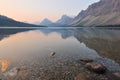 Bow Lake sunrise, Banff National Park Royalty Free Stock Photo