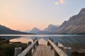 Bow Lake sunrise, Banff National Park Royalty Free Stock Photo