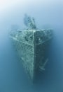 Bow of a large underwater shipwreck Royalty Free Stock Photo