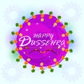 bow of Lord Rama in Happy Dussehra background showing festival of India Royalty Free Stock Photo