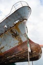 Bow and bulb of an old abandoned ship Royalty Free Stock Photo