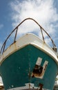 Bow of an old rusty ship under renovation Royalty Free Stock Photo