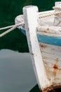 The bow of the old wooden boat Royalty Free Stock Photo