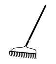 Bow Rake Silhouette, Garden Broom Tool