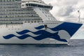 Bow of the Regal Princess anchored off Princess Cays Bahamas