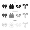 Bow, ribbon, decoration, and other web icon in black,monochrome,outline style. Gift, bows, node, icons in set collection