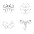 Bow, ribbon, decoration, and other web icon in outline style. Gift, bows, node, icons in set collection.