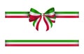 Bow and ribbon with italian flag colors. Italian bow and ribbon