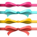 Bow - Ribbon Vector Set. Colorful Bows Royalty Free Stock Photo