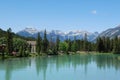 Bow River at Banff, Alberta, Canadian Rockies Royalty Free Stock Photo