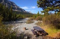 Bow river in Canadian rocky mountains Royalty Free Stock Photo