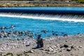 The Bow River at the height of summer. Wyndham and Carsland Provincial Park. Alberta Canada Royalty Free Stock Photo