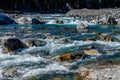 Bow river in rapid flow Royalty Free Stock Photo