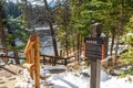 Bow River trail in winter sunny day. Banff National Park