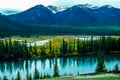 The Bow under fall colours. Banff National Park, Alberta, Canada Royalty Free Stock Photo