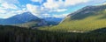 Banff National Park Landscape Panorama of Bow River Valley from Sulphur Mountain, Alberta, Canada Royalty Free Stock Photo