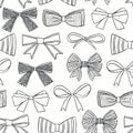 Bow seamless pattern. Vector illustration. Cloth design, wallpaper, wrapping