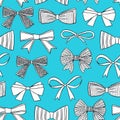 Bow seamless pattern. Vector illustration. Cloth design, wallpaper, wrapping