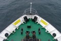 The bow of the ship on the high seas, background Royalty Free Stock Photo