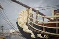 Bow of Spanish Santisima Trinidad galleon Royalty Free Stock Photo