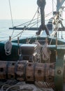 Bow of a tall ship on Lake Michigan Royalty Free Stock Photo