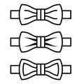 Bow tie black line symbols Royalty Free Stock Photo