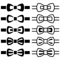 Bow tie black white symbols Royalty Free Stock Photo