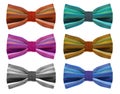 Bow tie with color rainbow strip. Royalty Free Stock Photo