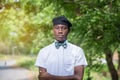 African man rocking hand man bow tie