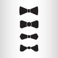 Bow tie icon set. Vector illustration of bowtie collection. Royalty Free Stock Photo