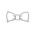 Bow tie icon vector illustration with handdrawn doodle style Royalty Free Stock Photo