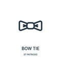 bow tie icon vector from st patricks collection. Thin line bow tie outline icon vector illustration. Linear symbol for use on web