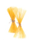 Bow tie of italian spaghetti pasta. Royalty Free Stock Photo