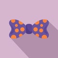 Bow tie orange circle icon, flat style