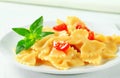 Bow tie pasta with cream sauce Royalty Free Stock Photo