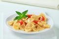 Bow tie pasta with cream sauce Royalty Free Stock Photo