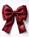 A bow tie with a red checkered pattern and a gradient maroon col