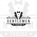 bow tie tuxedo suit gentlemen logo vintage vector illustration template icon graphic design Royalty Free Stock Photo