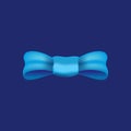 Bow tie vector illustration. Blue background. Blue bow tie