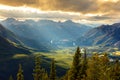 Bow Valley in Banff national park Royalty Free Stock Photo
