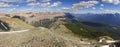 Panoramic Landscape Mountain Top Aerial View Bow Valley Summertime Climbing Banff National Park Alberta Canada Royalty Free Stock Photo